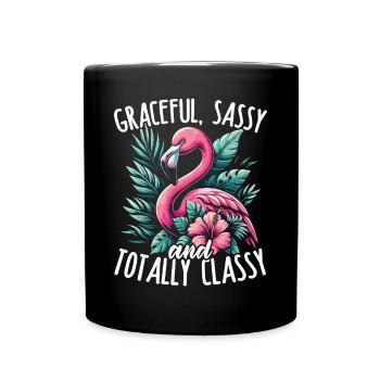 Flamant rose gracieux, impertinent et totalement classe - Mug uni - noir - Devant