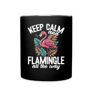 Keep Calm and Flamingle On Flamingo - Full Colour Mug - black - Front