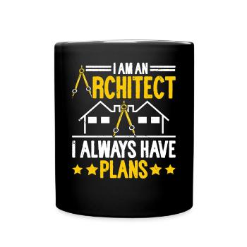 Architekt - Tasse einfarbig - Schwarz - Vorne