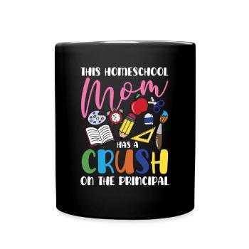 Cette maman qui fait l’école à la maison a le béguin pour le - Mug uni - noir - Devant