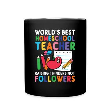 World's Best Homeschool Teacher - Raising - Full Colour Mug - black - Front