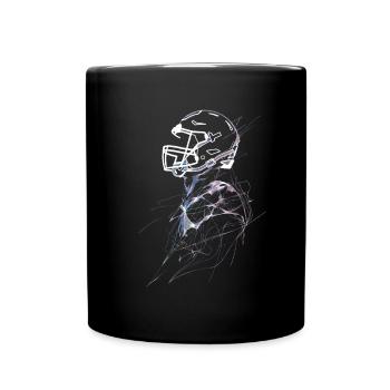American Football Player Sketch - Full Colour Mug - black - Front