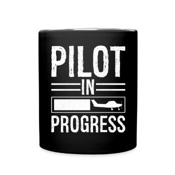 Pilote en cours - Mug uni - noir - Devant