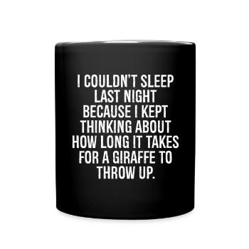 Je n’ai pas pu dormir la nuit dernière parce que je n’arrêtais pas de réfléchir - Mug uni - noir - Devant