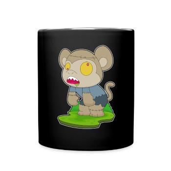 Singe Halloween Zombie - Mug uni - noir - Devant