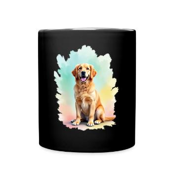 Golden Retriever Hundeliebhaber Herrchen Geschenk - Tasse einfarbig - Schwarz - Vorne