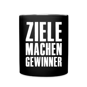 Ziele machen Gewinner Gründer Unternehmer Startup - Tasse einfarbig - Schwarz - Vorne