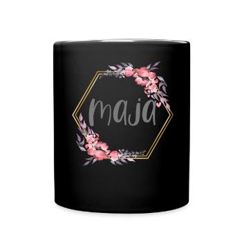 Maja Girl Name Personalized Gift - Full Colour Mug - black - Front
