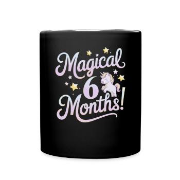 Magic 6 Months Half-Year Birthday - Full Colour Mug - black - Front