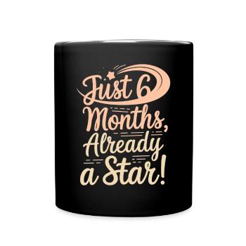Already a star after six months of half-year-old - Full Colour Mug - black - Front