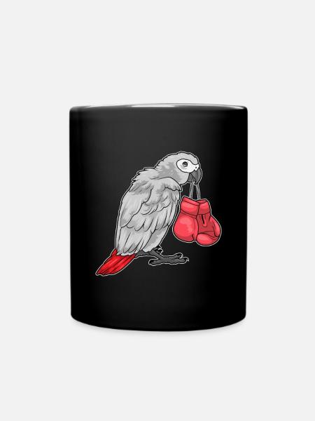 Papagei Boxer Boxhandschuhe Boxen - Tasse einfarbig - Schwarz