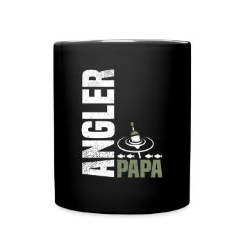 Angelnder Papa - Tasse einfarbig - Schwarz - Vorne