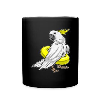 Papagei Schwimmen Schwimmring Sommer - Tasse einfarbig - Schwarz - Vorne
