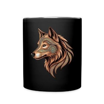 Mystic Wolf Head - Full Colour Mug - black - Front