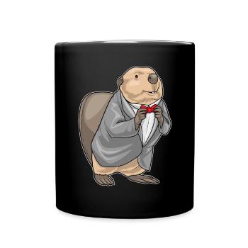 Biber Bräutigam Anzug Hochzeit - Tasse einfarbig - Schwarz - Vorne