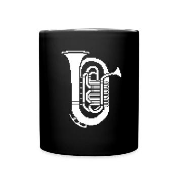 Tuba Pixel Graphics - Full Colour Mug - black - Front
