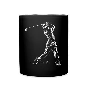 Golfspieler Skizze - Tasse einfarbig - Schwarz - Vorne