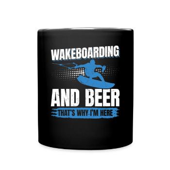 Le wakeboard et la bière, c’est pourquoi je suis ici - - Mug uni - noir - Devant