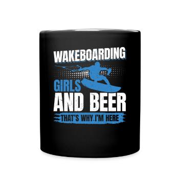 Wakeboard Les filles et la bière, c’est pourquoi je suis ici - Mug uni - noir - Devant