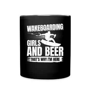 Wakeboard Les filles et la bière, c’est pourquoi je suis ici - Mug uni - noir - Devant