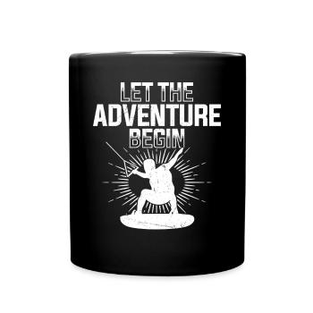 Let the adventure begin - Wakesurfing Wakeboarding - Full Colour Mug - black - Front