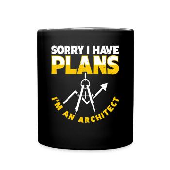 Architekt - Tasse einfarbig - Schwarz - Vorne