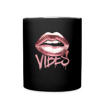 Lips Vibes Stylish art for the trend-conscious - Full Colour Mug - black - Front