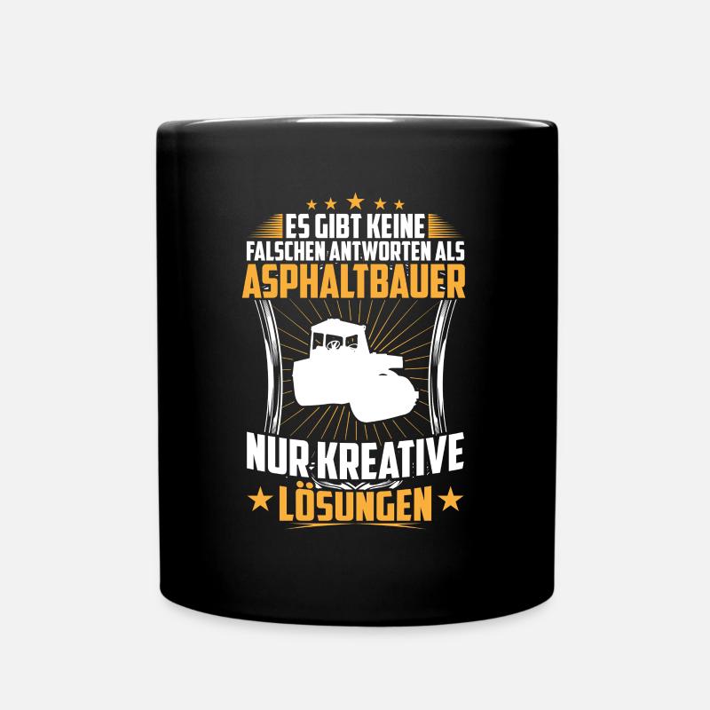 Asphalt Builder Wrong Answers Road Construction - Full Colour Mug - black