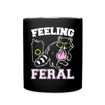 Funny Opossum Wild Girl Party Holiday Summer - Full Colour Mug - black - Front
