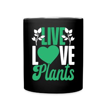 Amateur de plantes jardinier fille vivre - Mug uni - noir - Devant