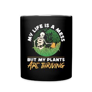Plant Lover Gardening Skeleton My - Tasse einfarbig - Schwarz - Vorne