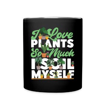 Plant Lover Gardening Pun I Love - Full Colour Mug - black - Front