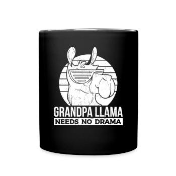 Grand-père lama n’a pas besoin de drame - Llama Grand-père - Mug uni - noir - Devant