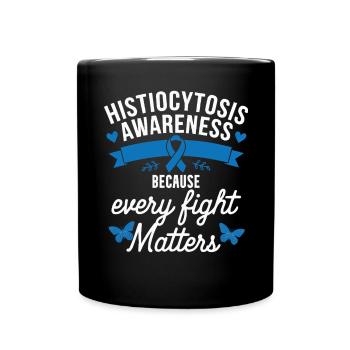 Histiocytosis Awareness Blood Disease Blue Ribbon - Full Colour Mug - black - Front
