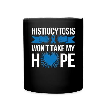 Histiocytosis Awareness Blood Disease Blue Ribbon - Full Colour Mug - black - Front