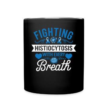 Histiocytosis Awareness Blood Disease Blue Ribbon - Full Colour Mug - black - Front