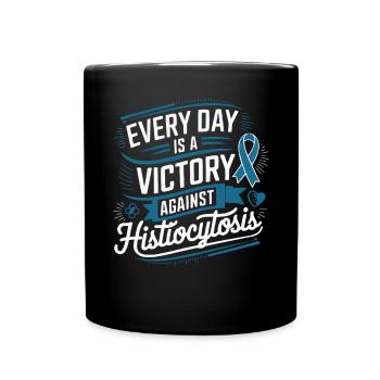 Histiocytosis Awareness Blood Disease Blue Ribbon - Full Colour Mug - black - Front