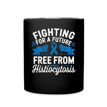 Histiocytosis Awareness Blood Disease Blue Ribbon - Full Colour Mug - black - Front