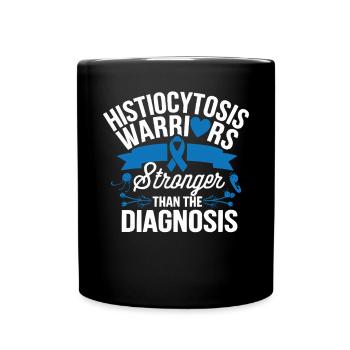 Histiocytosis Awareness Blood Disease Blue Ribbon - Full Colour Mug - black - Front