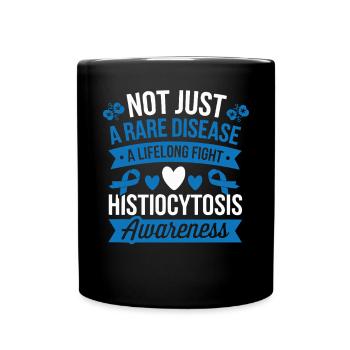 Histiocytosis Awareness Blood Disease Blue Ribbon - Full Colour Mug - black - Front