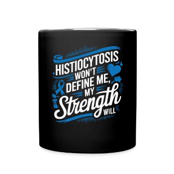 Histiocytosis Awareness Blood Disease Blue Ribbon - Full Colour Mug - black - Front