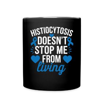 Histiocytosis Awareness Blood Disease Blue Ribbon - Full Colour Mug - black - Front