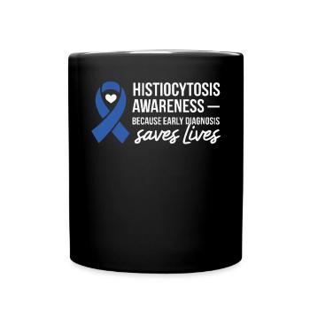 Histiocytosis Awareness Blood Disease Blue Ribbon - Full Colour Mug - black - Front