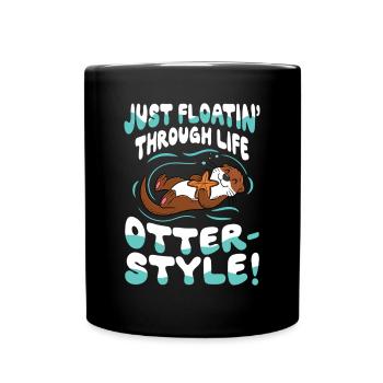 Otter Style für einen Otter Fan - Tasse einfarbig - Schwarz - Vorne
