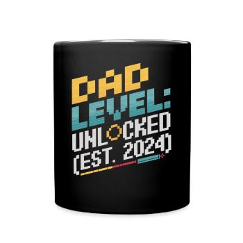 Dad Level Unlocked - Est. 2024 Gamer Shirt - Mug uni - noir - Devant
