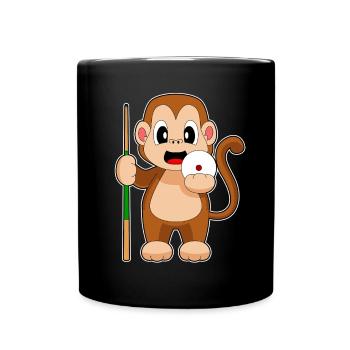 Affe Billiard Queue - Tasse einfarbig - Schwarz - Vorne