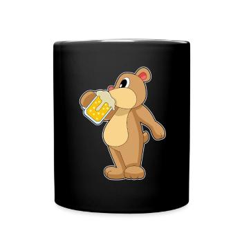 Bär Bier - Tasse einfarbig - Schwarz - Vorne