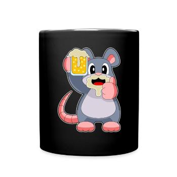 Maus Bier - Tasse einfarbig - Schwarz - Vorne