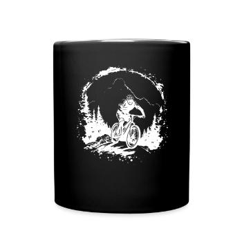 Mountain Biking Drawing - Full Colour Mug - black - Front
