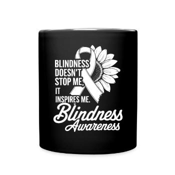 Sensibilisation à la cécité Personnes aveugles malvoyantes - Mug uni - noir - Devant